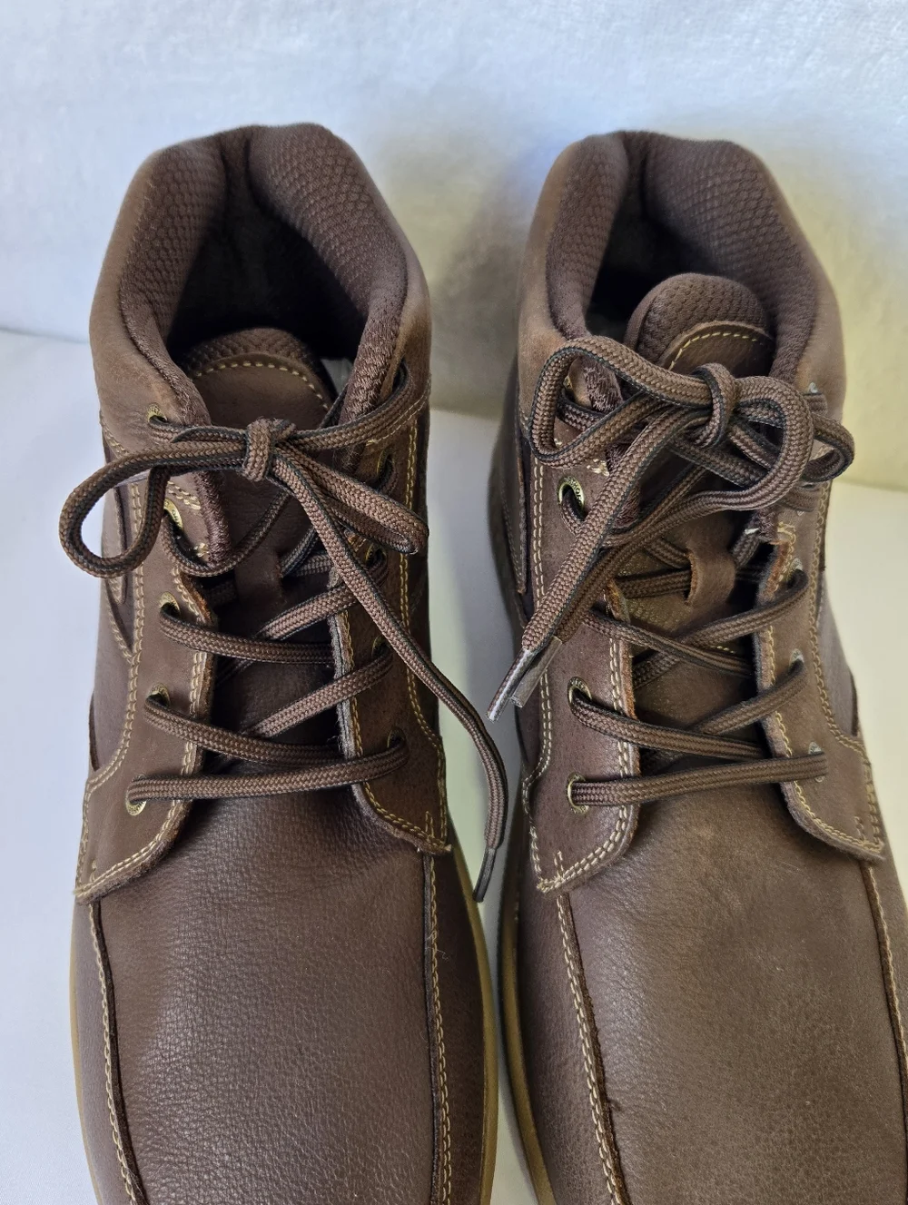 Orthofeet Brown Leather Comfort Boots Men’s 10 Casual Walking Shoes